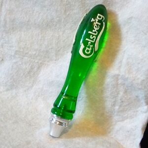 Carlsburg Danish beer tap green lucite 11" vintage great condition